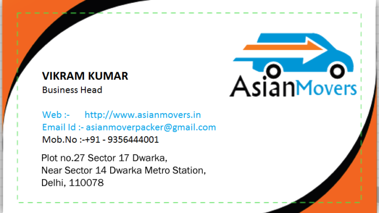 Asian Movers business card